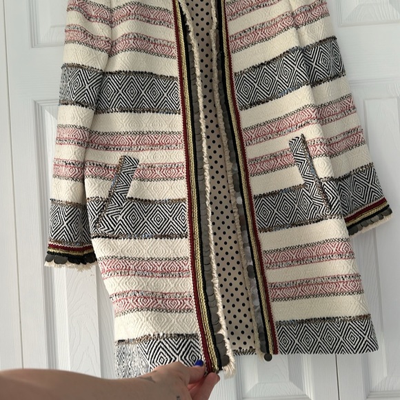 Zara Aztec overcoat size small -- heavy! - Picture 3 of 6